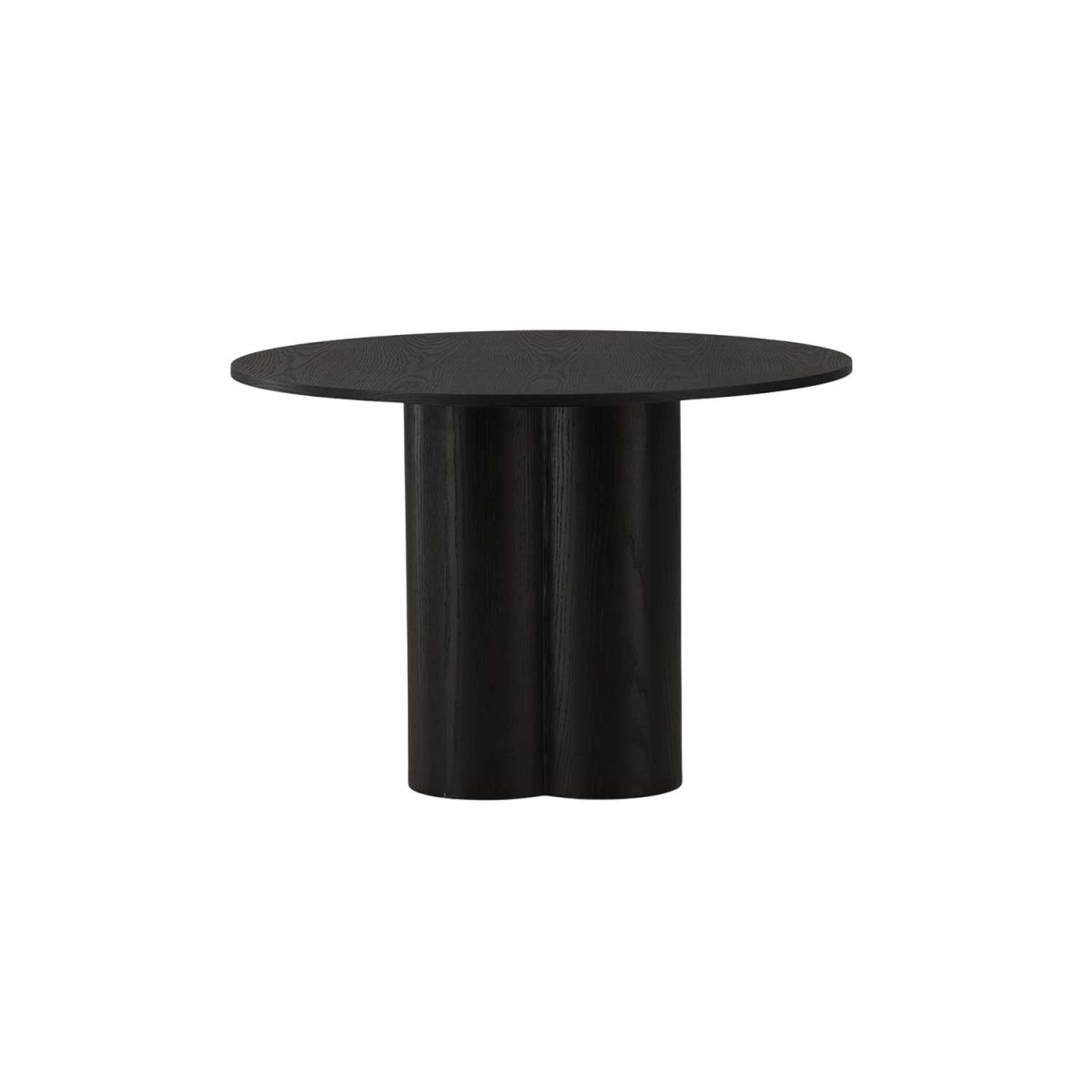 Table ronde bois noir 4 personnes 110 cm avec pied central