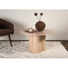 Table basse ronde bois scandinave pied central