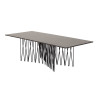 Table basse rectangulaire aspect marbre noir et pieds acier