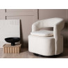 Fauteuil bouclette blanc pivotant