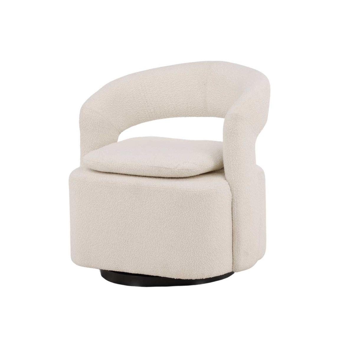Fauteuil bouclette blanc pivotant