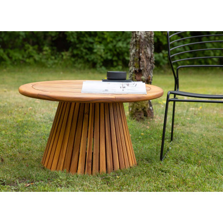 Table d'appoint de jardin ronde en acacia