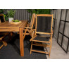 Lot de 2 chaises de jardin pliantes bois d'acacia et cordage noir