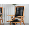 Lot de 2 chaises de jardin pliantes bois d'acacia et cordage noir