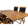 Table de jardin rectangulaire 2m bois et acier