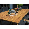 Table de jardin rectangulaire 2m bois et acier