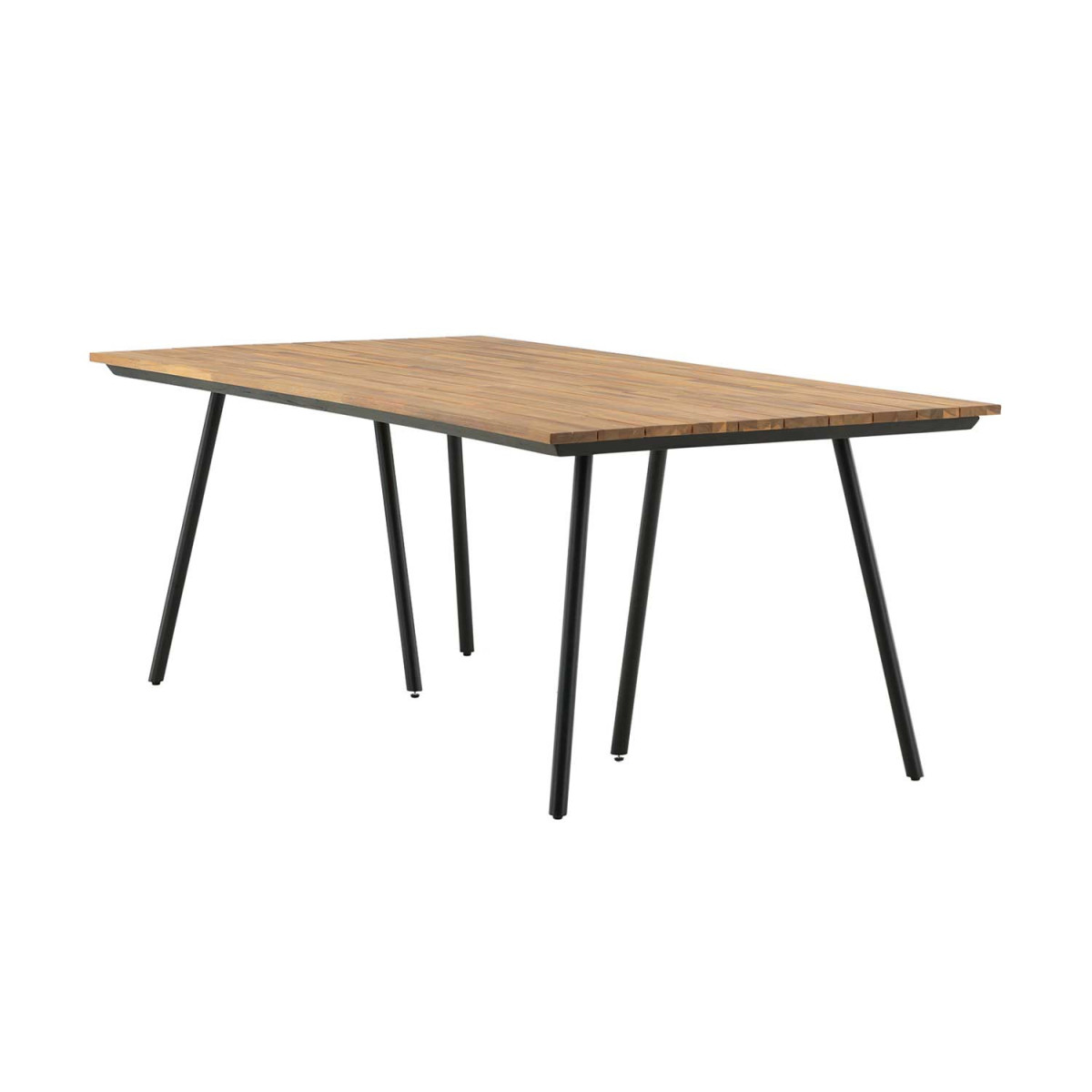 Table de jardin rectangulaire 2m bois et acier