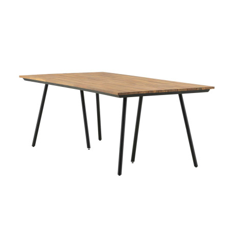 Table de jardin rectangulaire 2m bois et acier