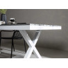 Table de jardin rectangulaire 2m gris et blanc