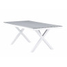 Table de jardin rectangulaire 2m gris et blanc