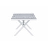 Table de jardin rectangulaire 2m gris et blanc