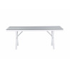 Table de jardin rectangulaire 2m gris et blanc