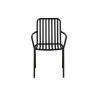 Lot de 2 chaises de jardin empilable en aluminium noir