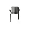 Lot de 2 chaises de jardin empilable en aluminium noir