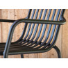 Lot de 2 chaises de jardin empilable en aluminium noir