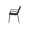 Lot de 2 chaises de jardin empilable en aluminium noir