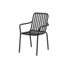 Lot de 2 chaises de jardin empilable en aluminium noir