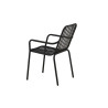 Lot de 2 chaises de jardin empilable en aluminium noir