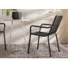 Lot de 2 chaises de jardin empilable en aluminium noir