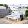 Salon d'angle de jardin aluminium blanc avec coussins