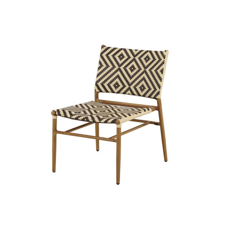 Fauteuil de jardin en rotin synthétique beige et marron