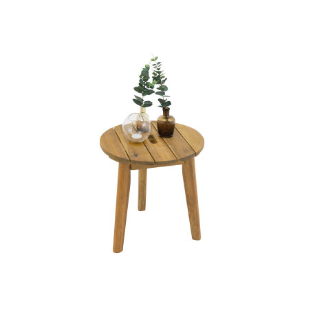 Petite table d'appoint de jardin ronde en acacia