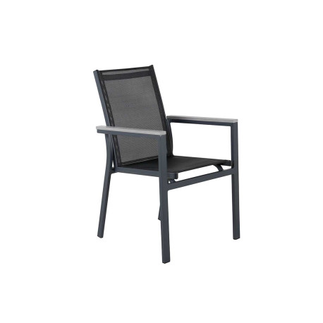 Lot de 2 fauteuils de jardin empilables noir