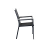 Lot de 2 fauteuils de jardin empilables noir