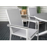 Lot de 2 fauteuils de jardin empilables gris et blanc