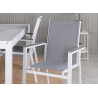 Lot de 2 fauteuils de jardin empilables gris et blanc