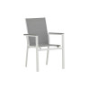 Lot de 2 fauteuils de jardin empilables gris et blanc