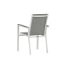 Lot de 2 fauteuils de jardin empilables gris et blanc