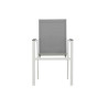 Lot de 2 fauteuils de jardin empilables gris et blanc