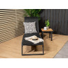 Lot de 2 chaises longues de jardin noire avec détail en teck