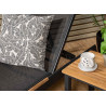 Lot de 2 chaises longues de jardin noire avec détail en teck