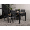 Table de jardin 150 cm teck et aluminium noir