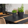 Table de jardin 150 cm teck et aluminium noir