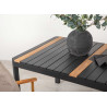 Table de jardin 150 cm teck et aluminium noir