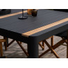 Table de jardin 150 cm teck et aluminium noir