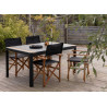 Table de jardin 150 cm teck et aluminium noir