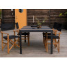 Lot de 2 chaises de jardin pliables noir et bois