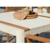 Table d'extérieur 150 cm teck et aluminium blanc