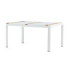 Table d'extérieur 150 cm teck et aluminium blanc