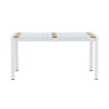 Table d'extérieur 150 cm teck et aluminium blanc