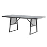 Table de jardin noire en verre et aluminium