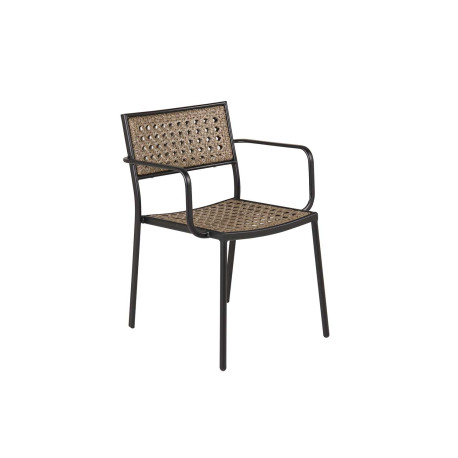 Lot de 4 chaises de jardin empilables rotin synthétique