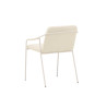 Lot de 2 chaises simili cuir et acier beige