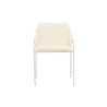 Lot de 2 chaises simili cuir et acier beige