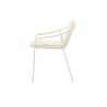 Lot de 2 chaises simili cuir et acier beige