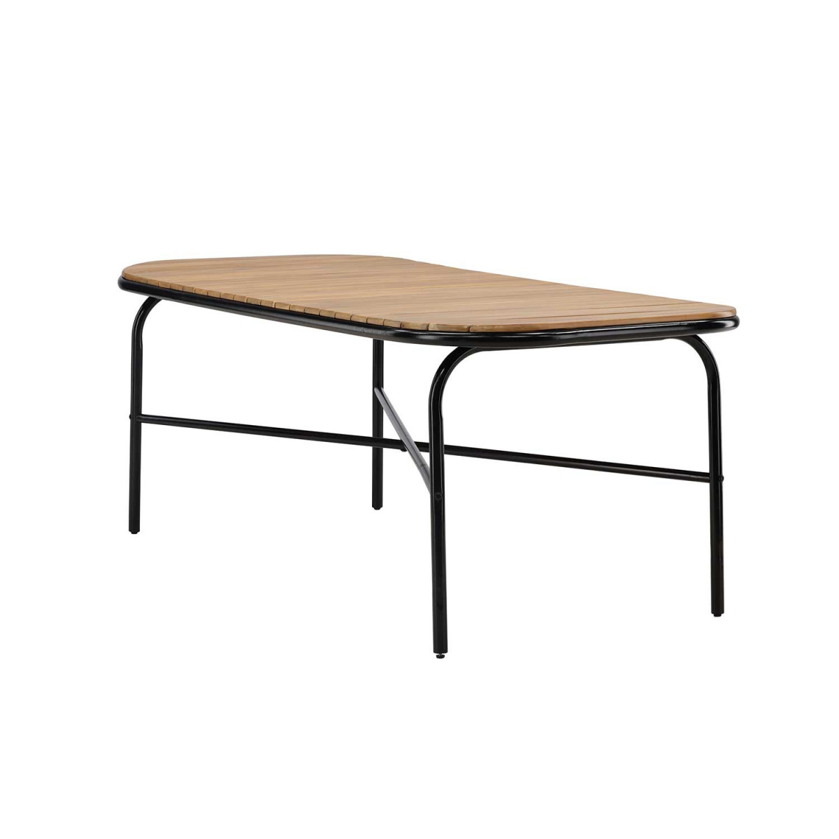 Table de jardin 8 personnes bois d'acacia et acier noir